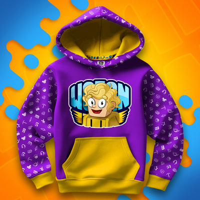 BLUZA *FULL WZÓR* PTYŚ W LOGO - ŻÓŁTA