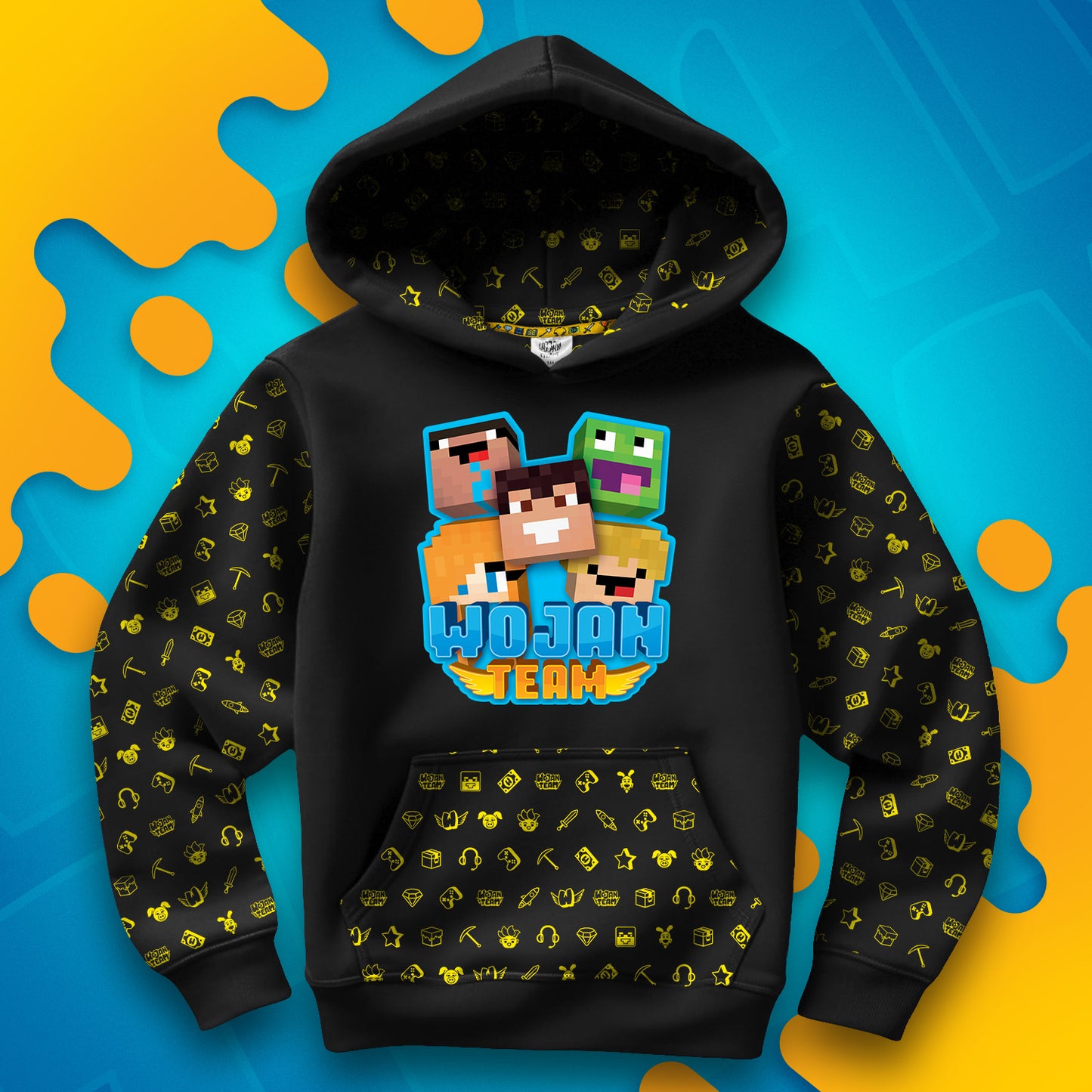 BLUZA *FULL WZÓR* WOJAN TEAM SKINY - CZARNA