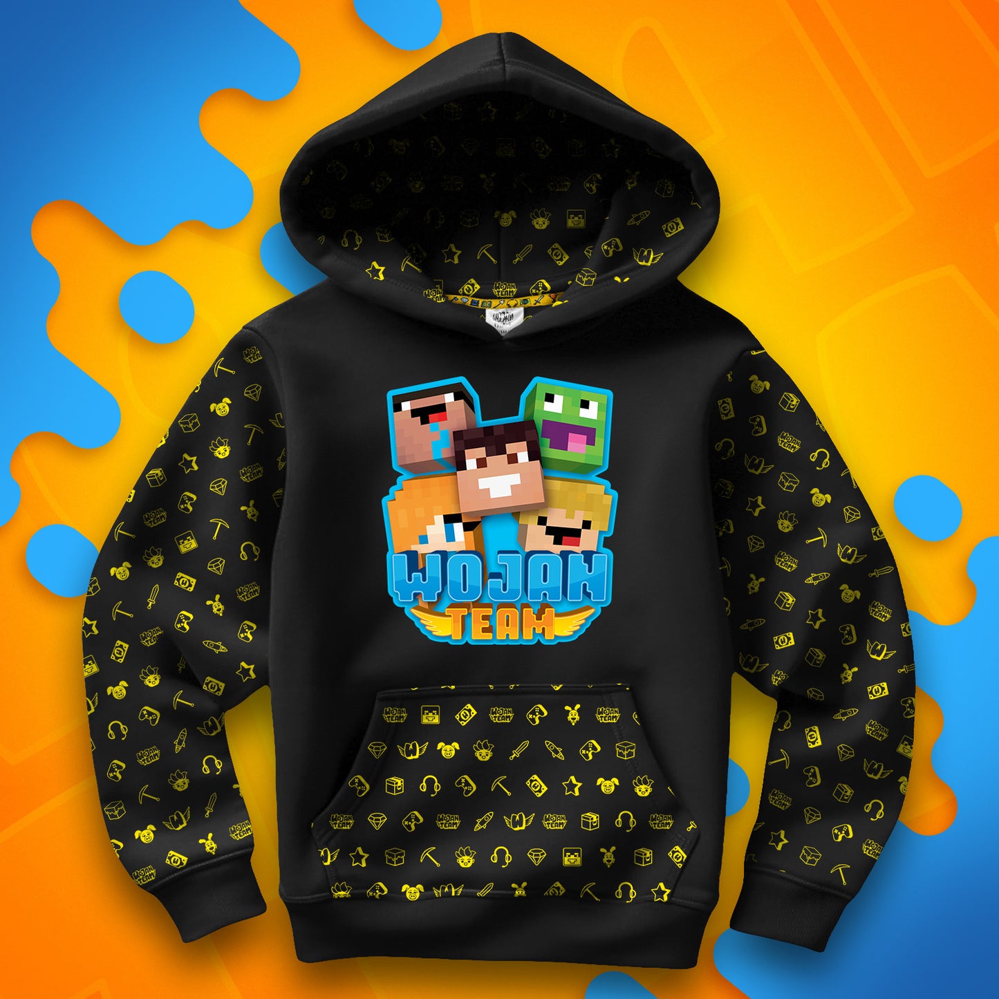 BLUZA *FULL WZÓR* WOJAN TEAM SKINY - CZARNA