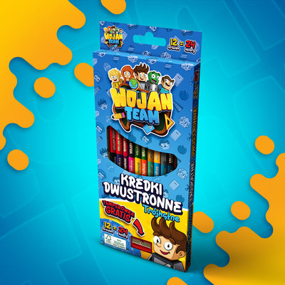 DWUSTRONNE KREDKI OŁÓWKOWE 12 SZTUK + TEMPERÓWKA *GRATIS* 2025