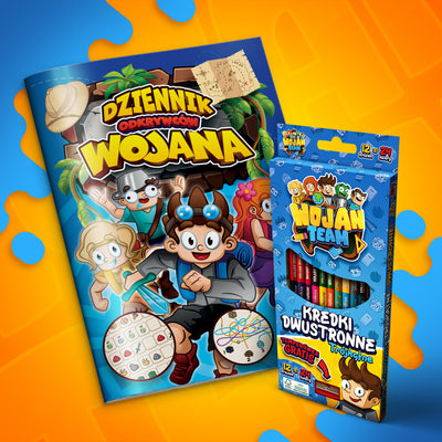 ZESTAW ODKRYWCY WOJAN TEAM - DZIENNIK ODKRYWCÓW WOJANA + KREDKI WOJAN TEAM