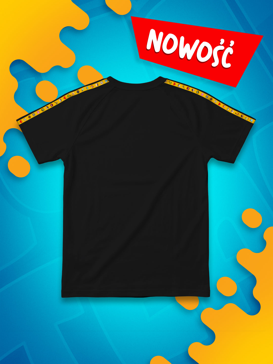 KOSZULKA *PREMIUM* Z PASKAMI WOJAN TEAM – CZARNA