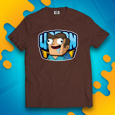 KOSZULKA NOOBEK W LOGO WOJAN TEAM - BRĄZOWA