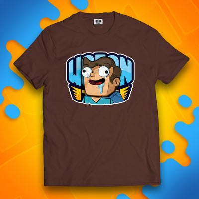 KOSZULKA NOOBEK W LOGO WOJAN TEAM - BRĄZOWA