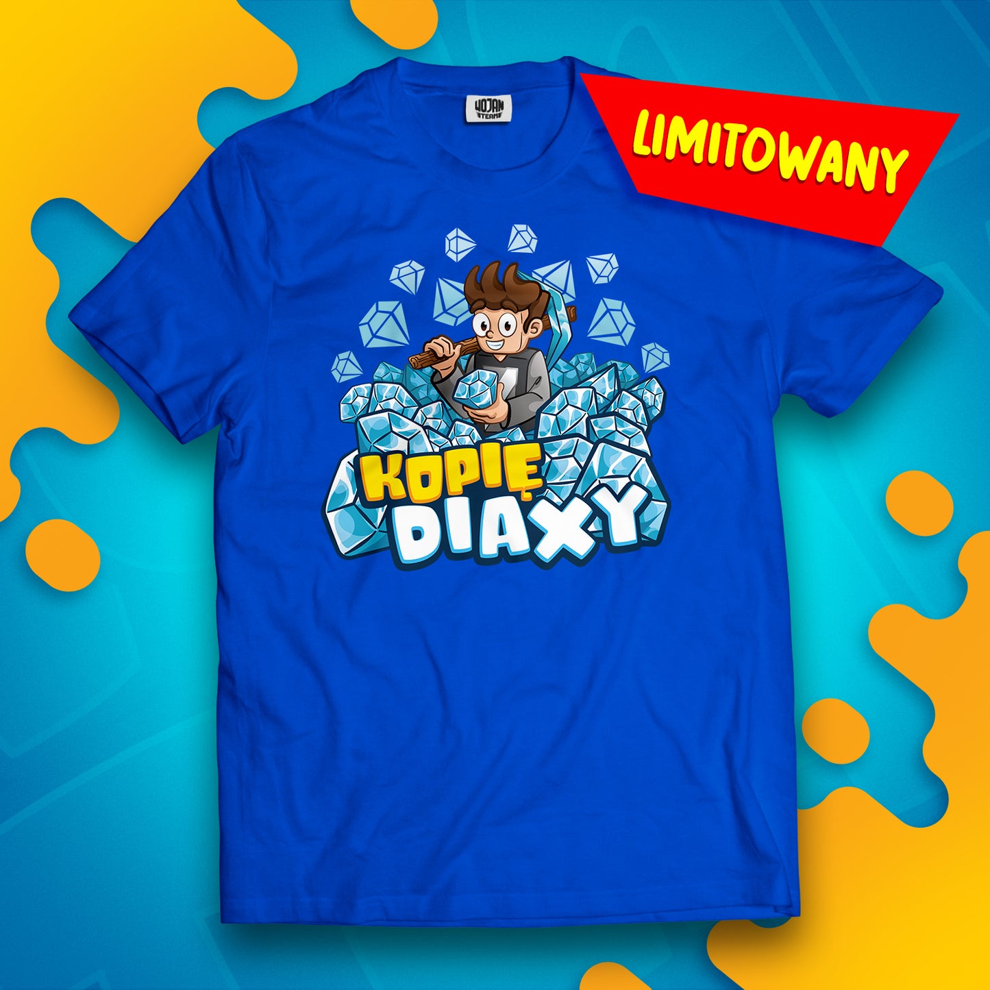 *LIMITOWANA* KOSZULKA "DIAXY" - KRÓLEWSKI NIEBIESKI