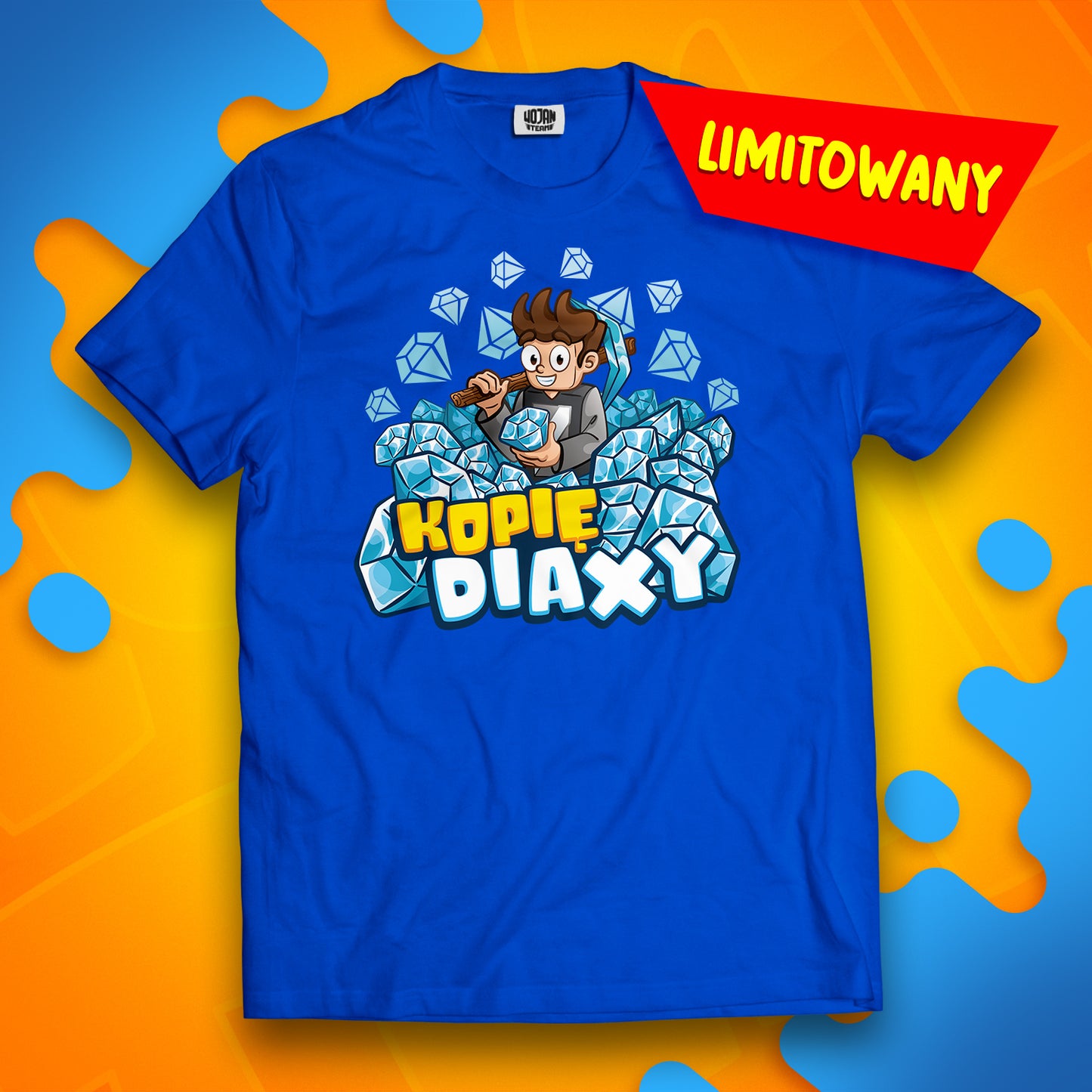 *LIMITOWANA* KOSZULKA "DIAXY" - KRÓLEWSKI NIEBIESKI