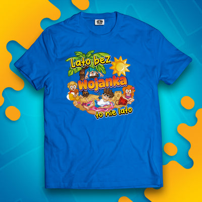*LIMITOWANA* KOSZULKA "LATO BEZ WOJANKA TO NIE LATO" - NIEBIESKA