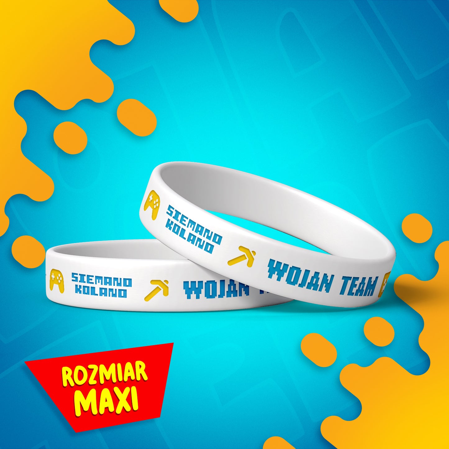 *MAXI* MAGICZNA OPASKA *ŚWIECĄCA* WOJAN TEAM - BIAŁA