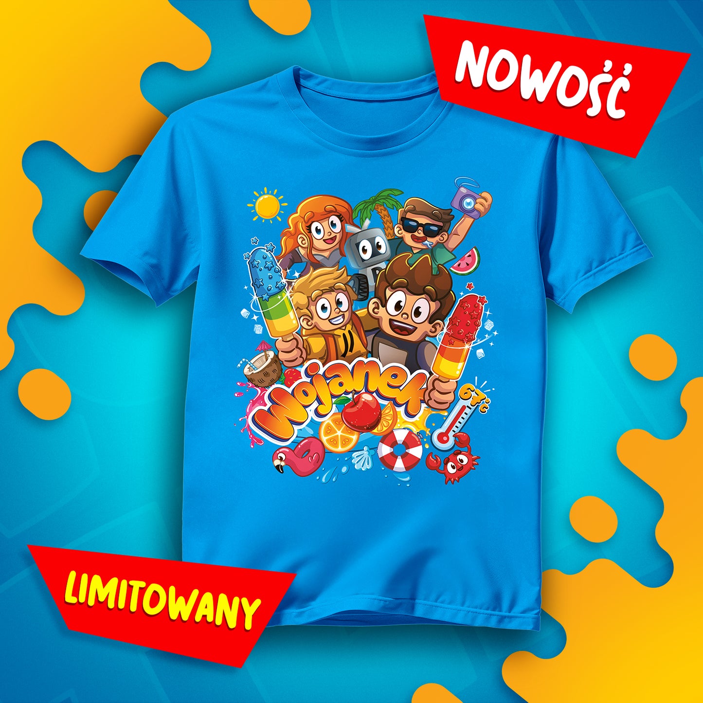 *LIMITOWANA* KOSZULKA „WOJANKOWE LODY” – NIEBIESKA