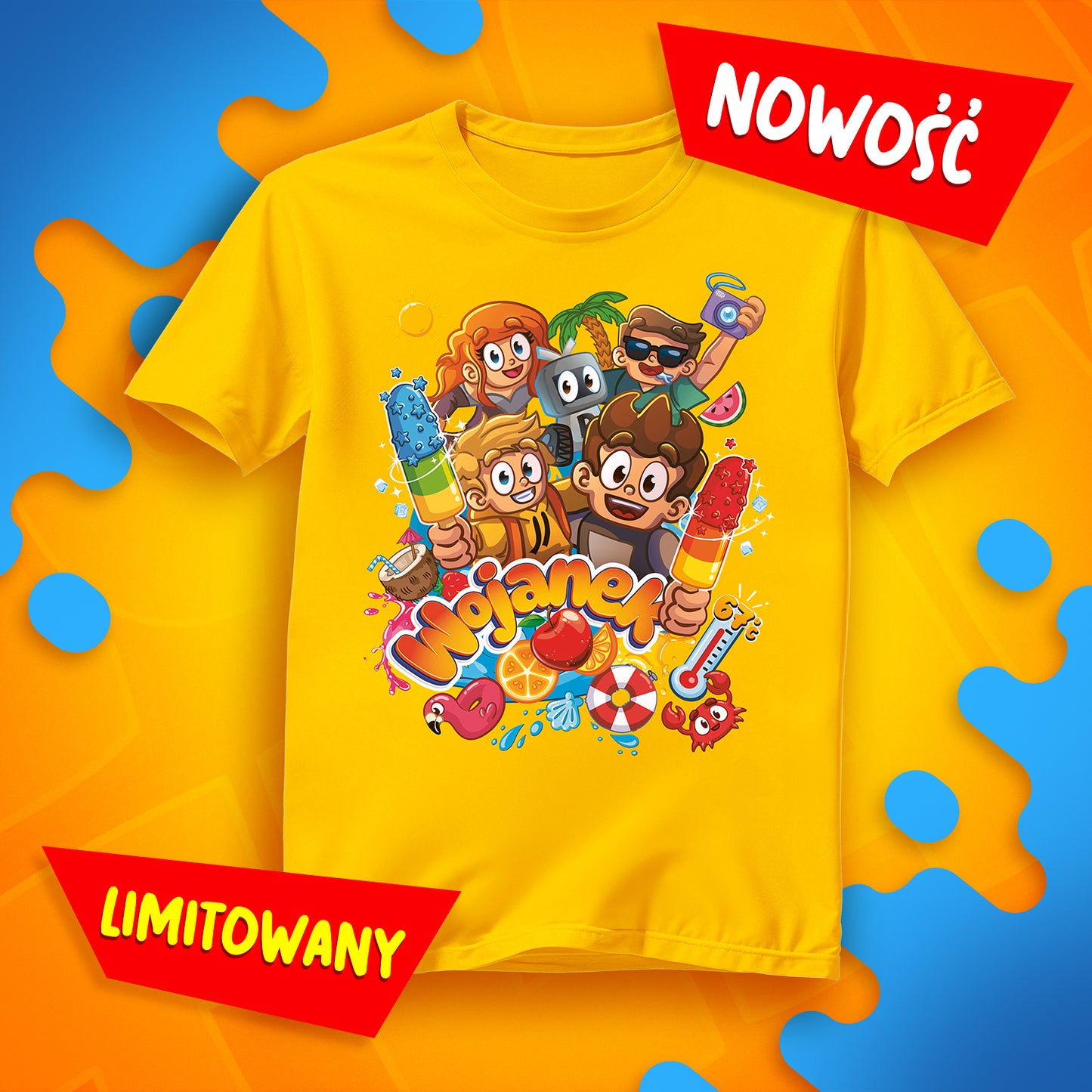 *LIMITOWANA* KOSZULKA „WOJANKOWE LODY” – ŻÓŁTA