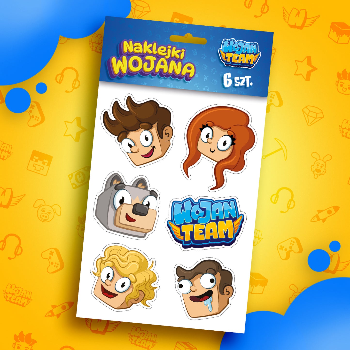 ZESTAW NAKLEJEK WOJANA - 6 SZTUK