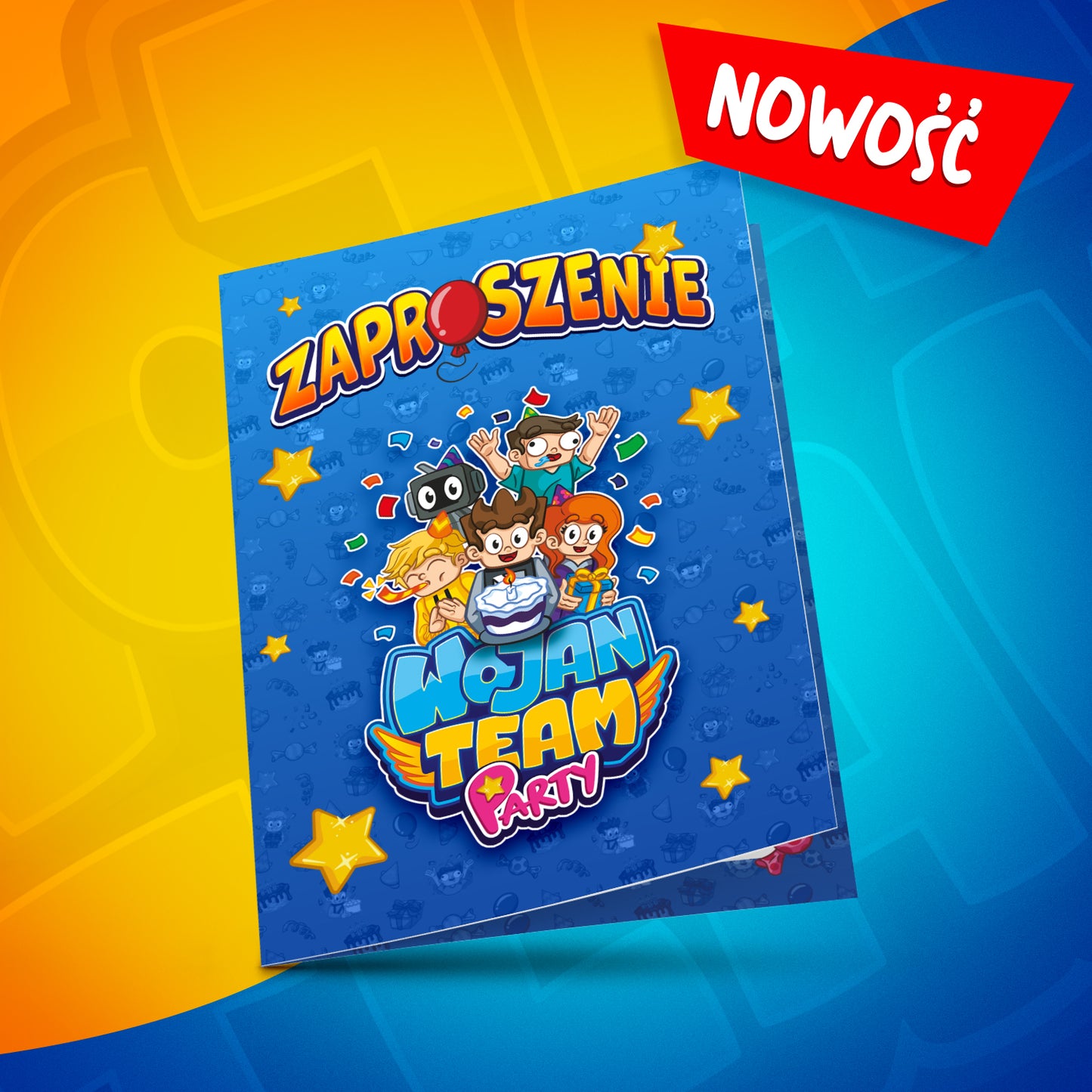 Zaproszenie urodzinowe Wojan Team z bohaterami Wojanowic.