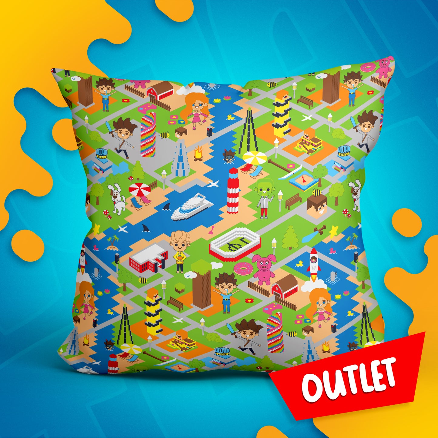 PODUSZKA ŚWIAT WOJANOWIC 45x45 cm