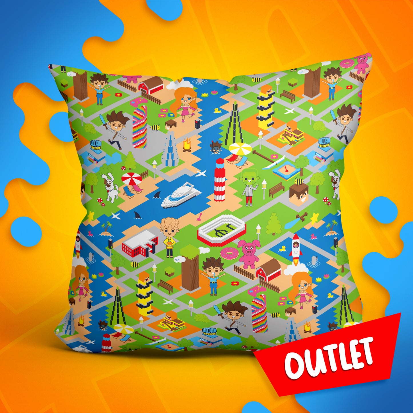 PODUSZKA ŚWIAT WOJANOWIC 45x45 cm