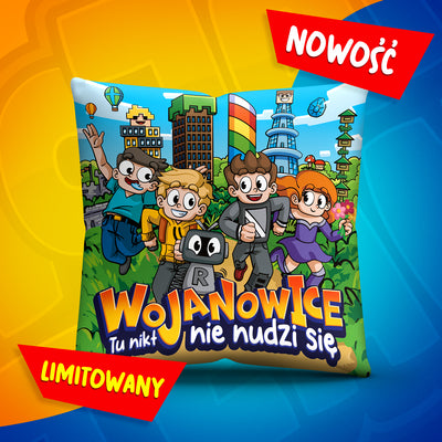 Dwustronna poduszka z limitowanej kolekcji piosenki "Wojanowice"