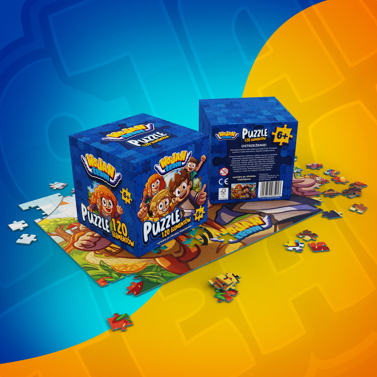 Puzzle Premium Czas Przyjaźni z kolorowym nadrukiem Wojana, Kati, Ptysia i Noobka