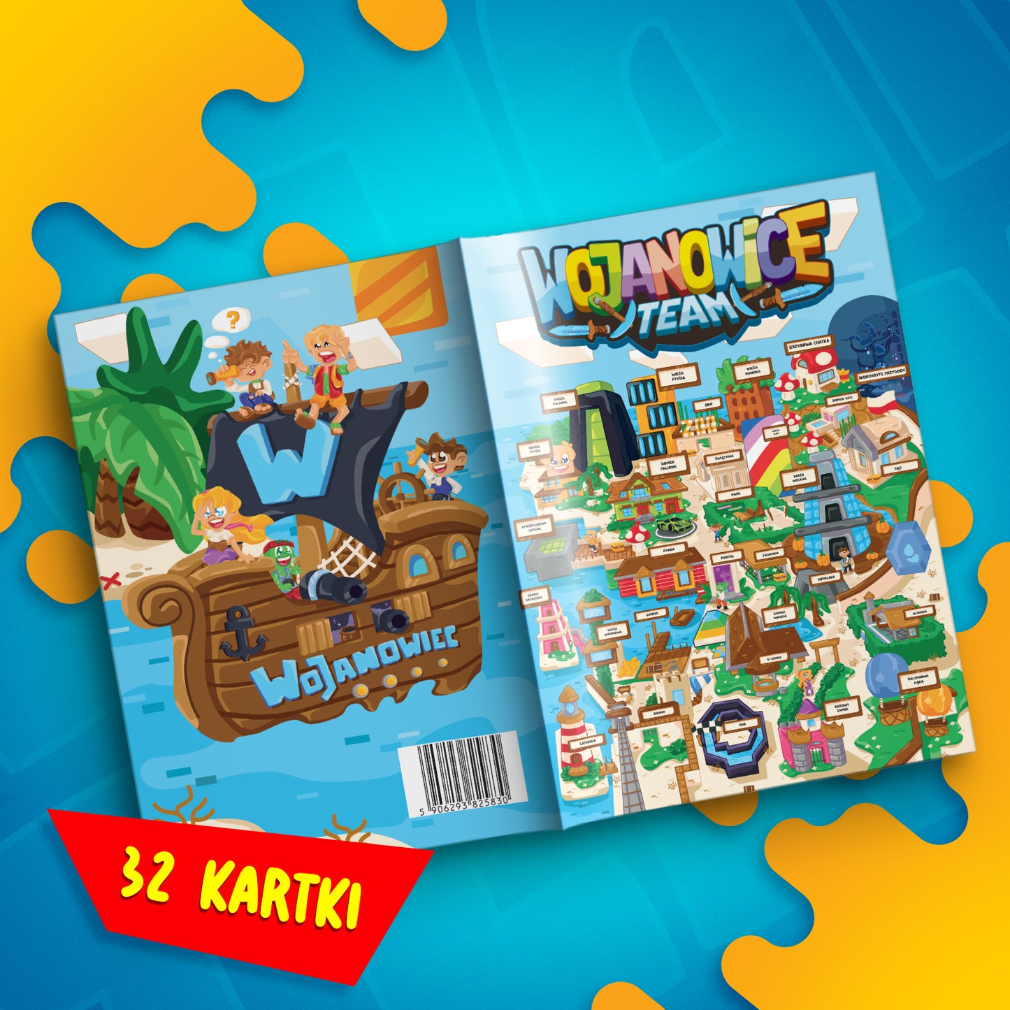 ZESZYT W KRATKĘ A5 - 32 KARTKI - MAPA WOJANOWICE - 2024