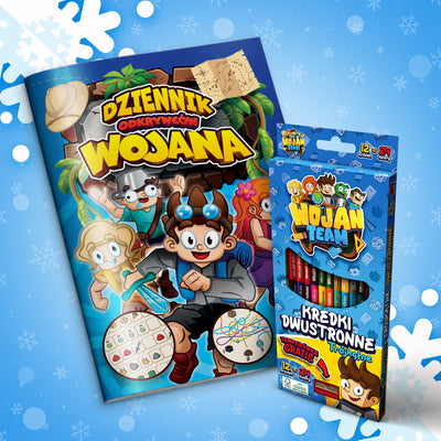 ZESTAW ODKRYWCY WOJAN TEAM - DZIENNIK ODKRYWCÓW WOJANA + KREDKI WOJAN TEAM *PROMOCJA*