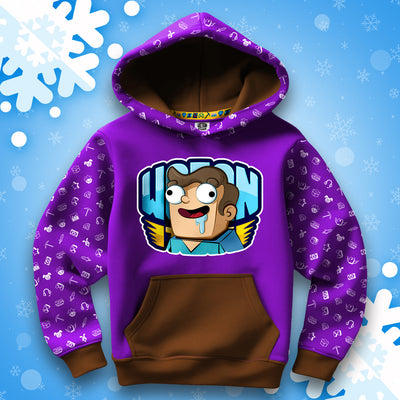 BLUZA *FULL WZÓR* NOOBEK W LOGO - BRĄZOWA