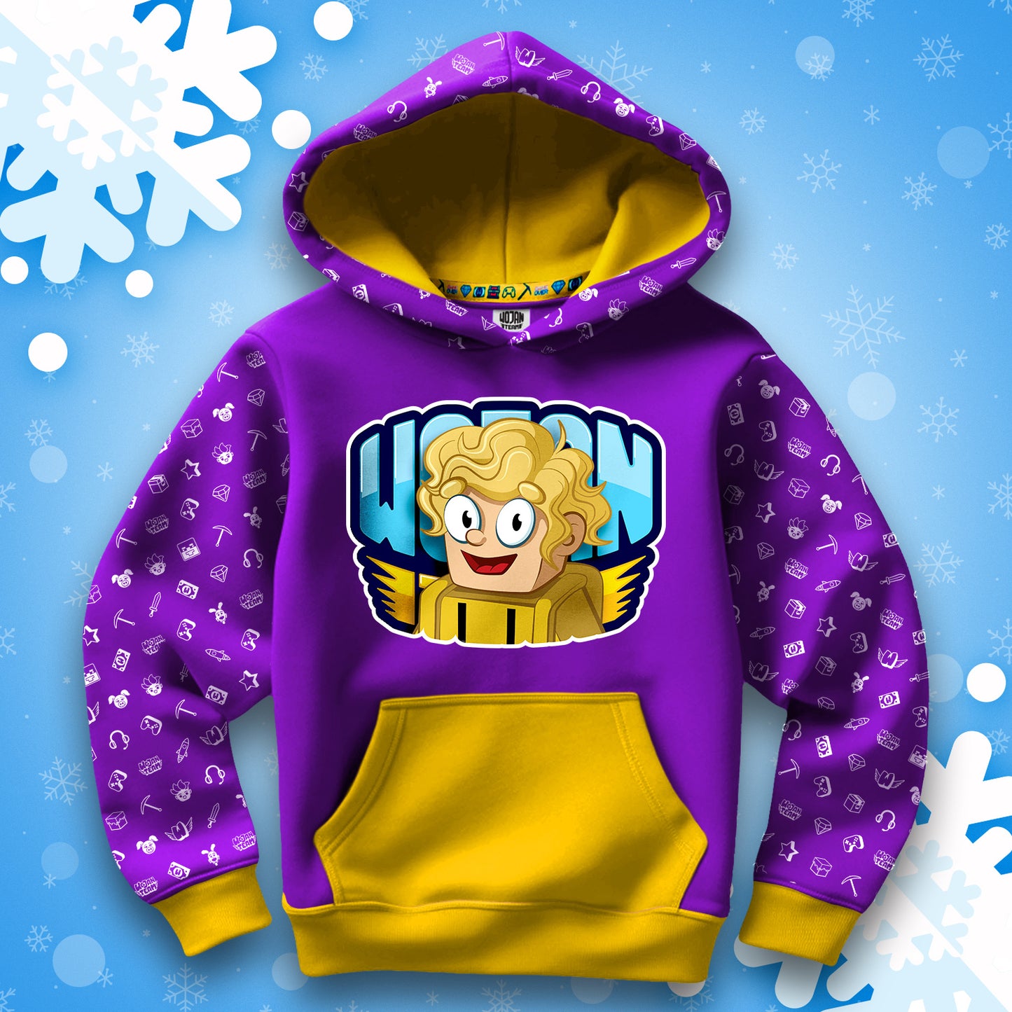 BLUZA *FULL WZÓR* PTYŚ W LOGO - ŻÓŁTA