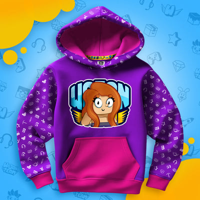 BLUZA *FULL WZÓR* KATI W LOGO - RÓŻOWA