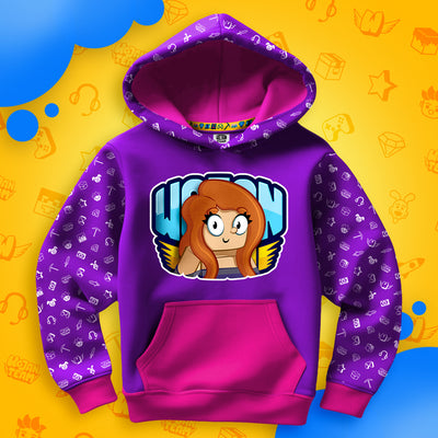 BLUZA *FULL WZÓR* KATI W LOGO - RÓŻOWA