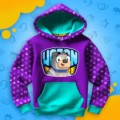 BLUZA *FULL WZÓR* PIMPEK W LOGO - TURKUSOWA