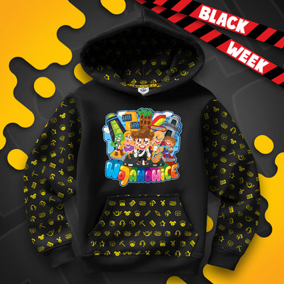 BLUZA *FULL WZÓR* MIASTO WOJANOWICE - CZARNA