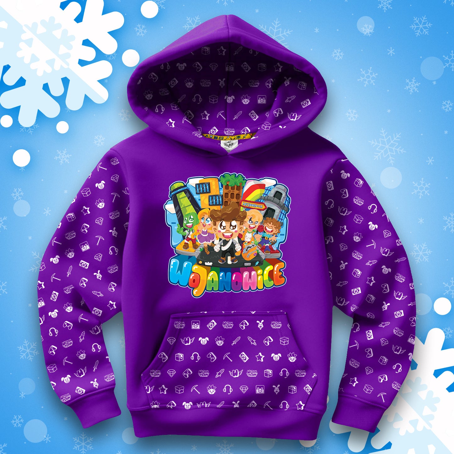 BLUZA *FULL WZÓR* MIASTO WOJANOWICE - FIOLETOWA