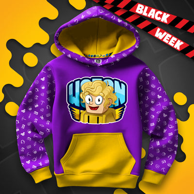 BLUZA *FULL WZÓR* PTYŚ W LOGO - ŻÓŁTA