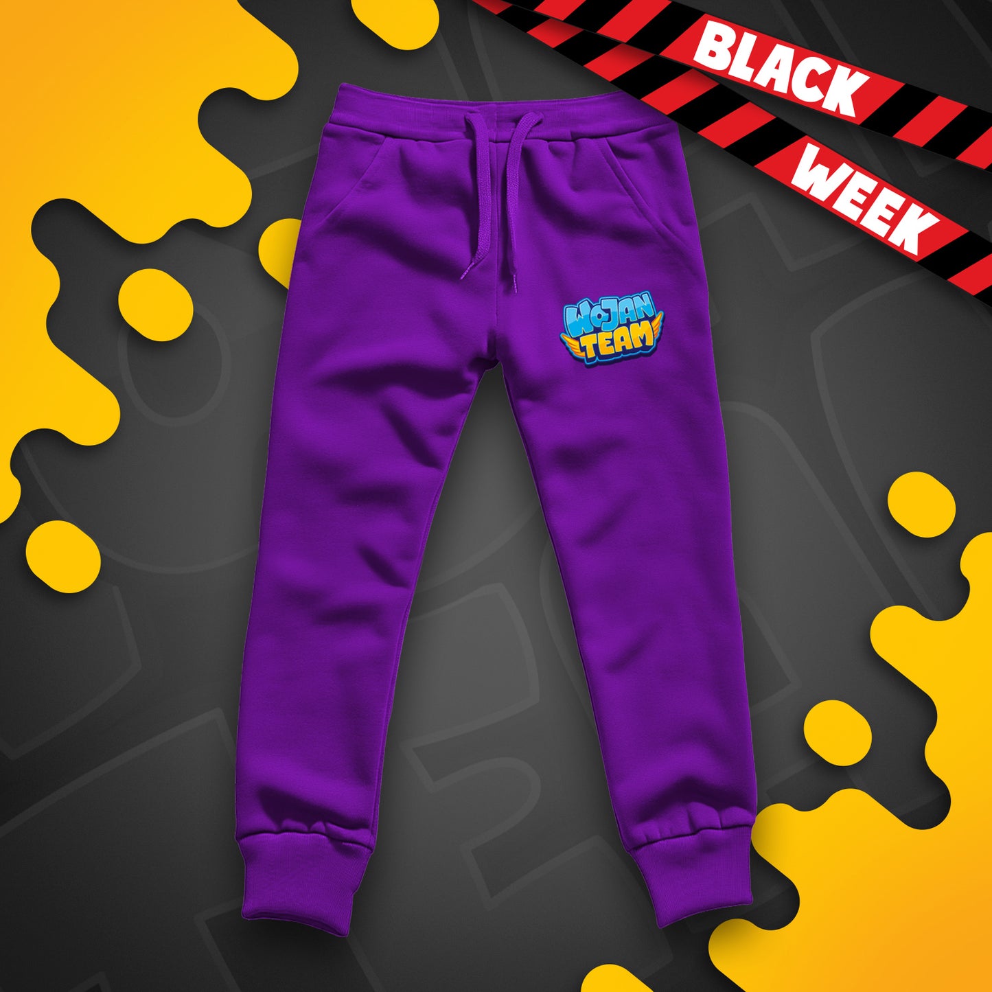 DŁUGIE SPODNIE *PREMIUM* - LOGO WOJAN TEAM - FIOLETOWE