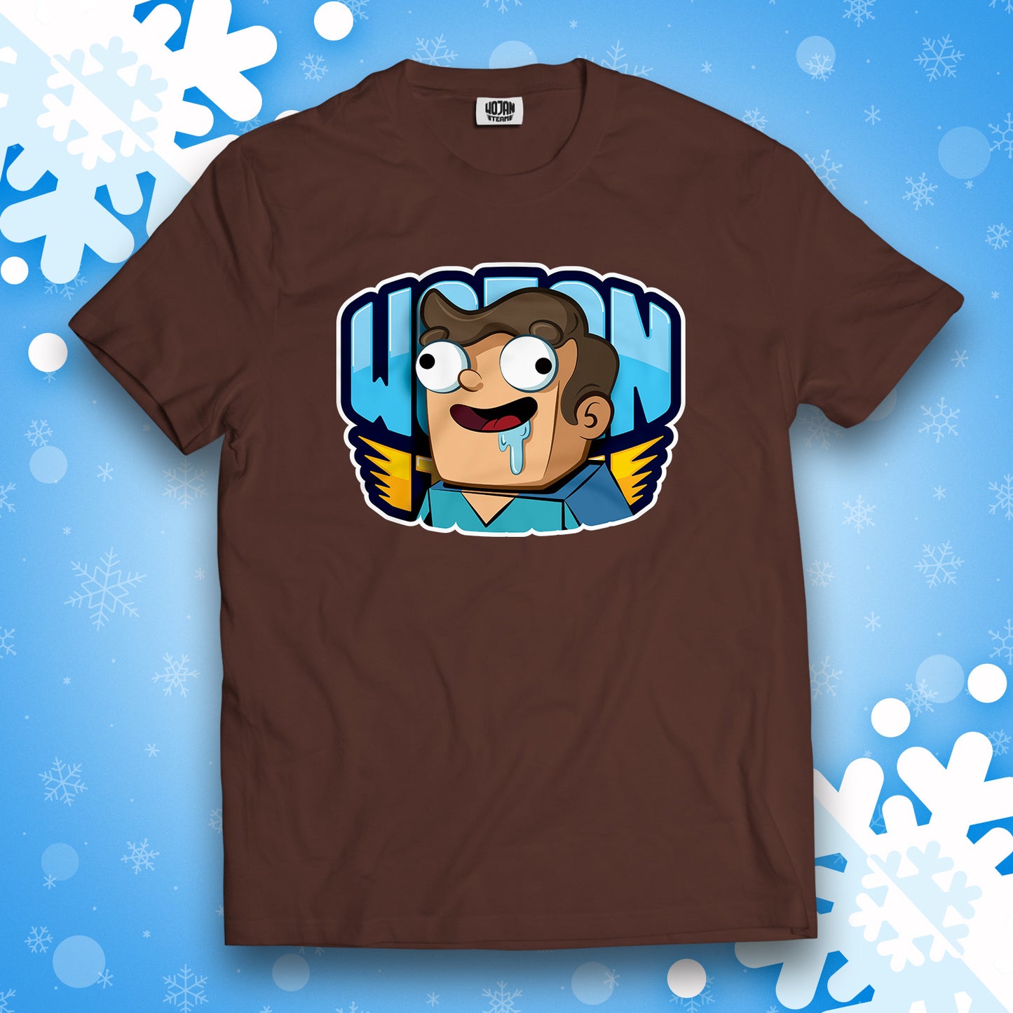 KOSZULKA NOOBEK W LOGO WOJAN TEAM - BRĄZOWA