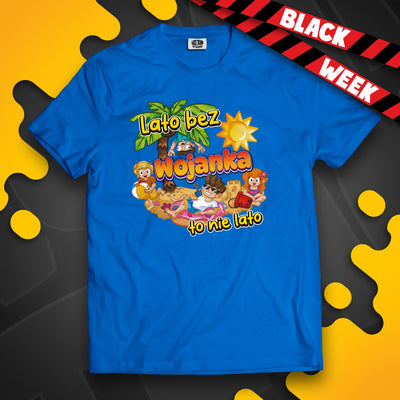 *LIMITOWANA* KOSZULKA "LATO BEZ WOJANKA TO NIE LATO" - NIEBIESKA
