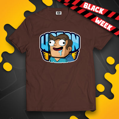 KOSZULKA NOOBEK W LOGO WOJAN TEAM - BRĄZOWA