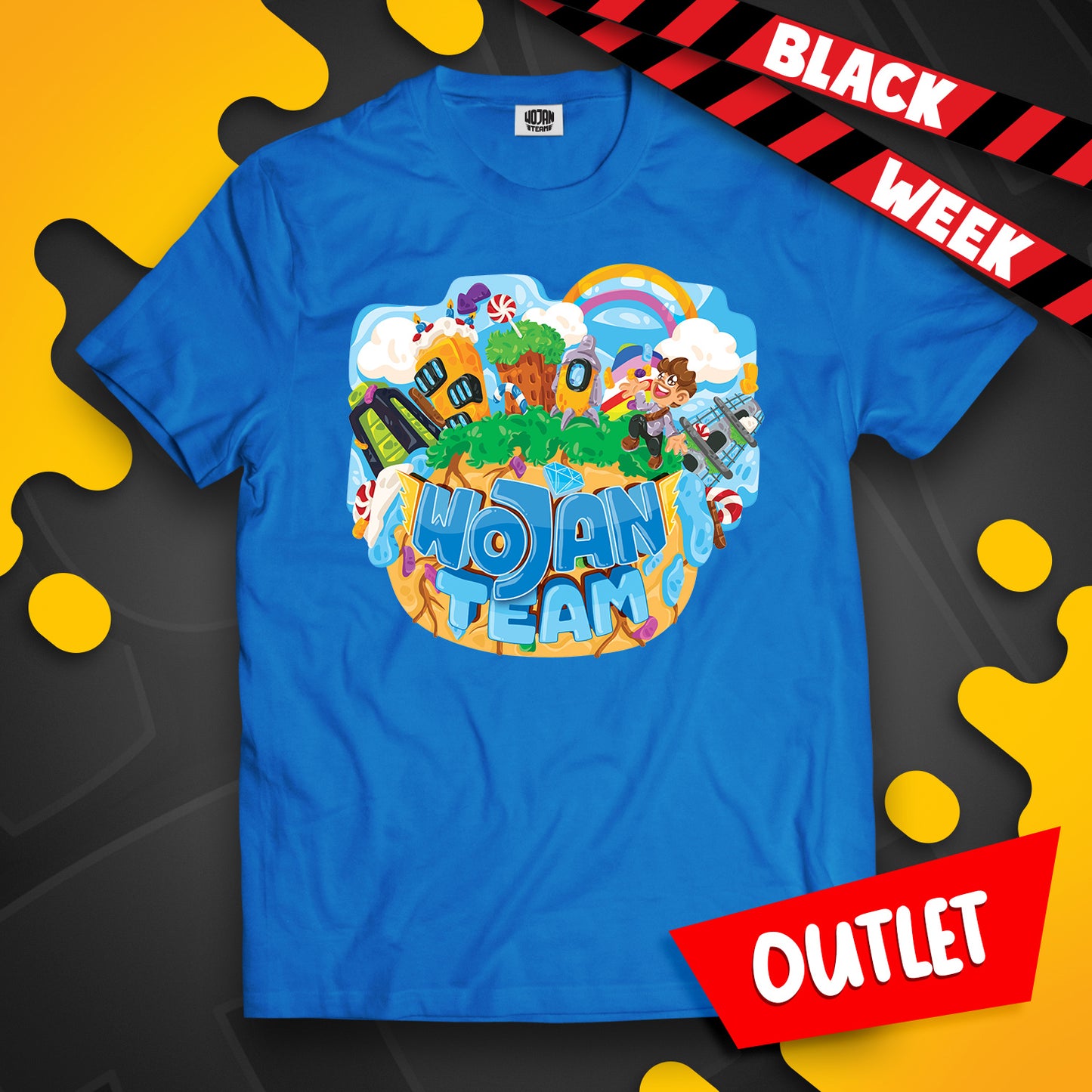 KOSZULKA PLANETA WOJANOWIC - NIEBIESKA