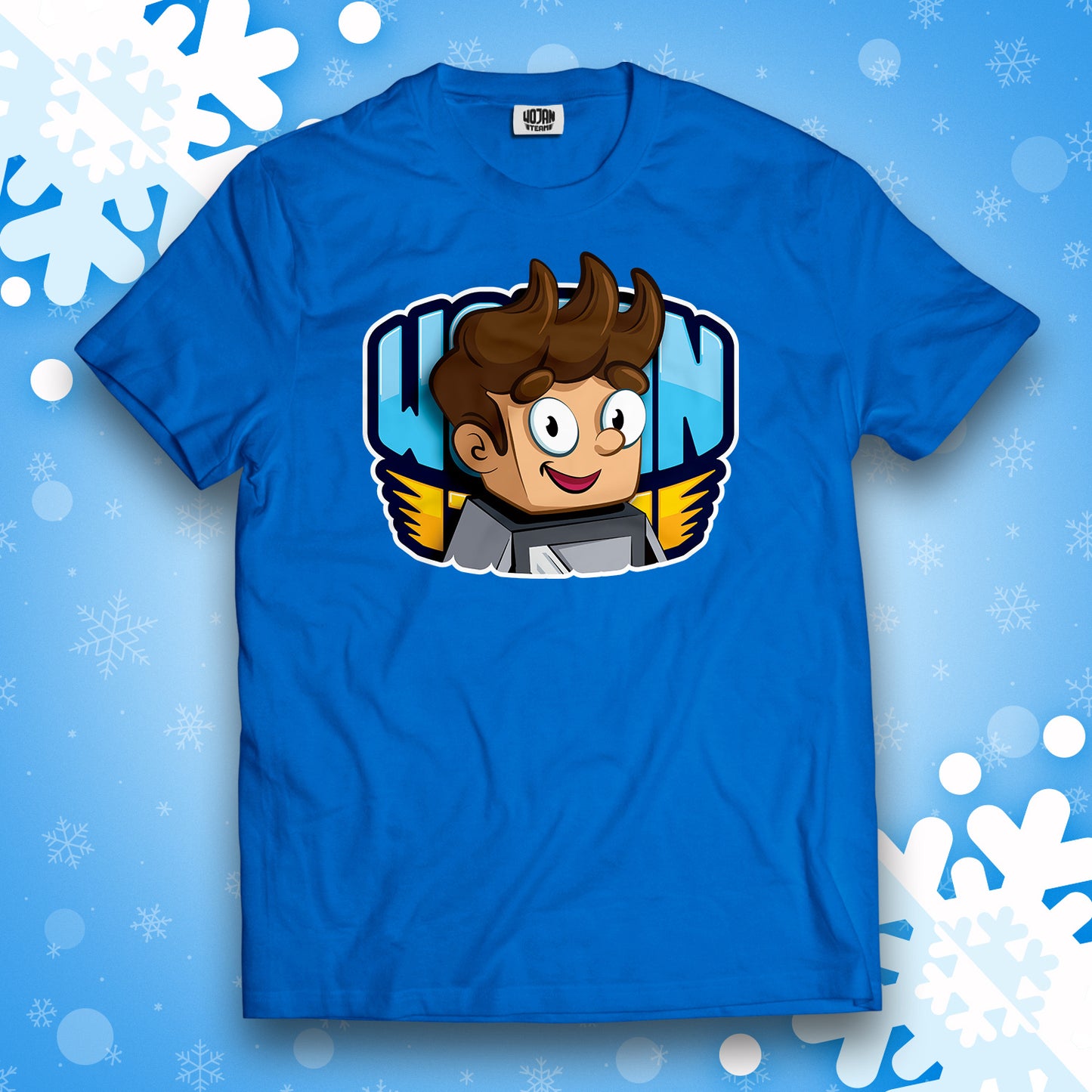 KOSZULKA WOJAN W LOGO WOJAN TEAM - NIEBIESKA