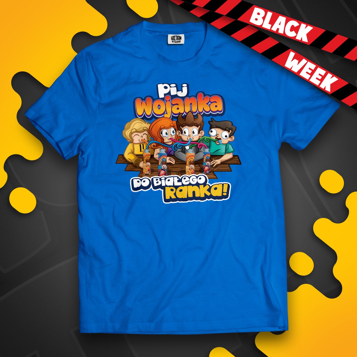 KOSZULKA "PIJ WOJANKA DO BIAŁEGO RANKA" - NIEBIESKA