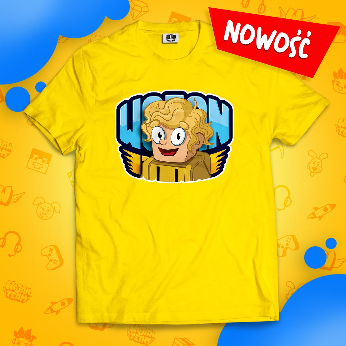 KOSZULKA PTYŚ W LOGO WOJAN TEAM - ŻÓŁTA