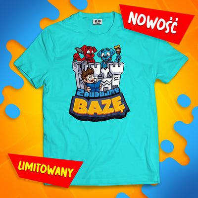 *LIMITOWANA* KOSZULKA "ZBUDUJMY BAZĘ" - TURKUSOWA