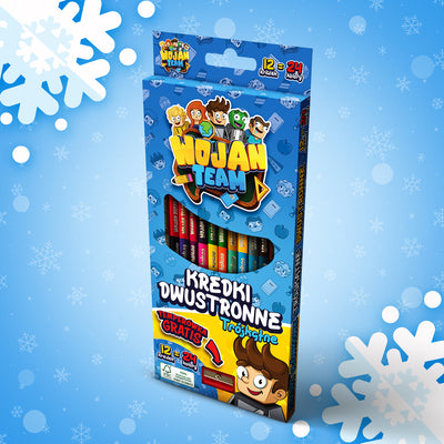 DWUSTRONNE KREDKI OŁÓWKOWE 12 SZTUK + TEMPERÓWKA *GRATIS* 2025