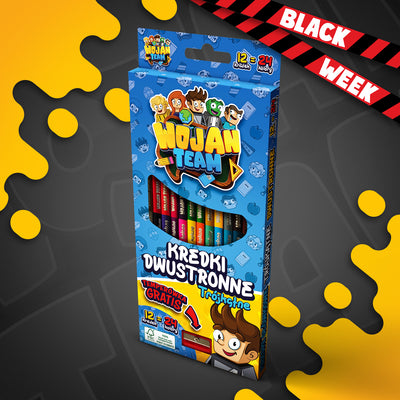 DWUSTRONNE KREDKI OŁÓWKOWE 12 SZTUK + TEMPERÓWKA *GRATIS* 2025