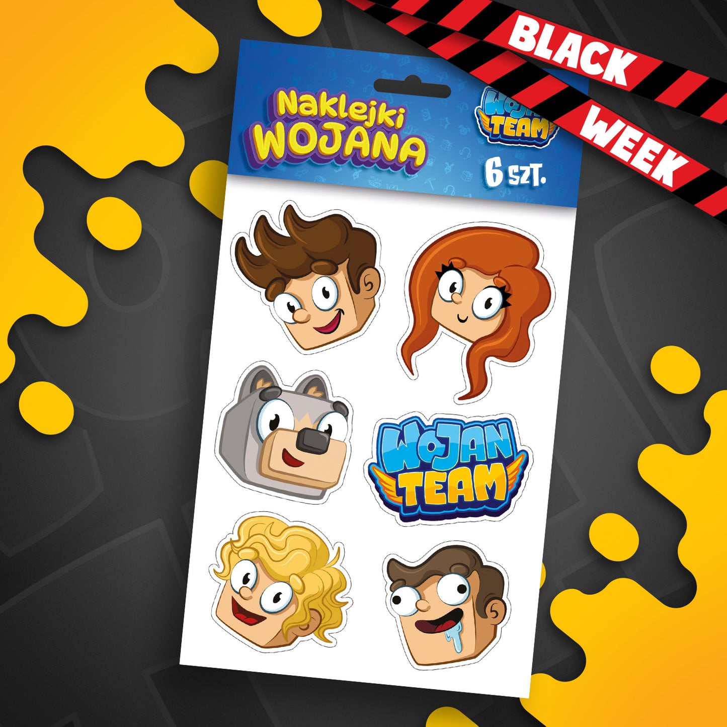 ZESTAW NAKLEJEK WOJANA - 6 SZTUK