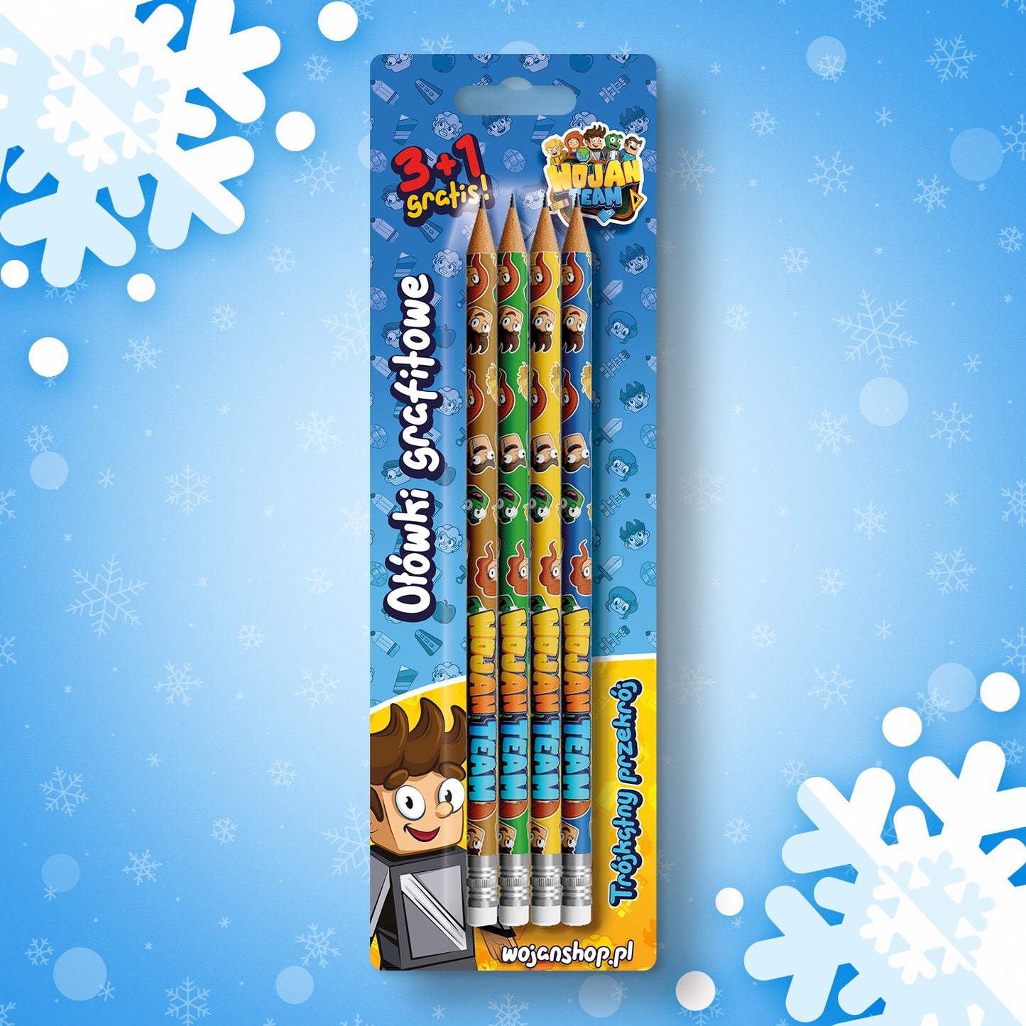 OŁÓWKI GRAFITOWE WOJAN TEAM *3+1 GRATIS* 2025
