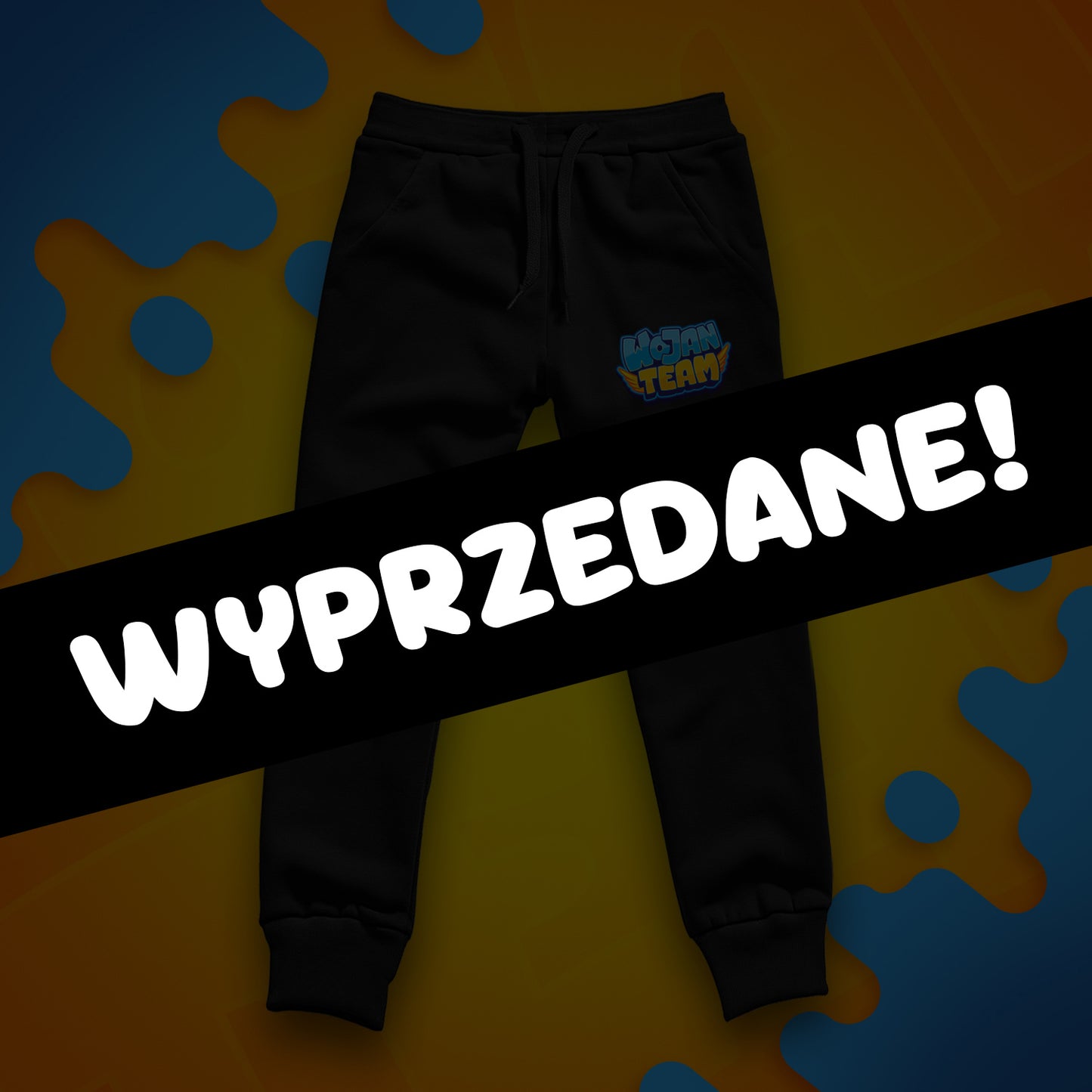 DŁUGIE SPODNIE *PREMIUM* - LOGO WOJAN TEAM - CZARNE