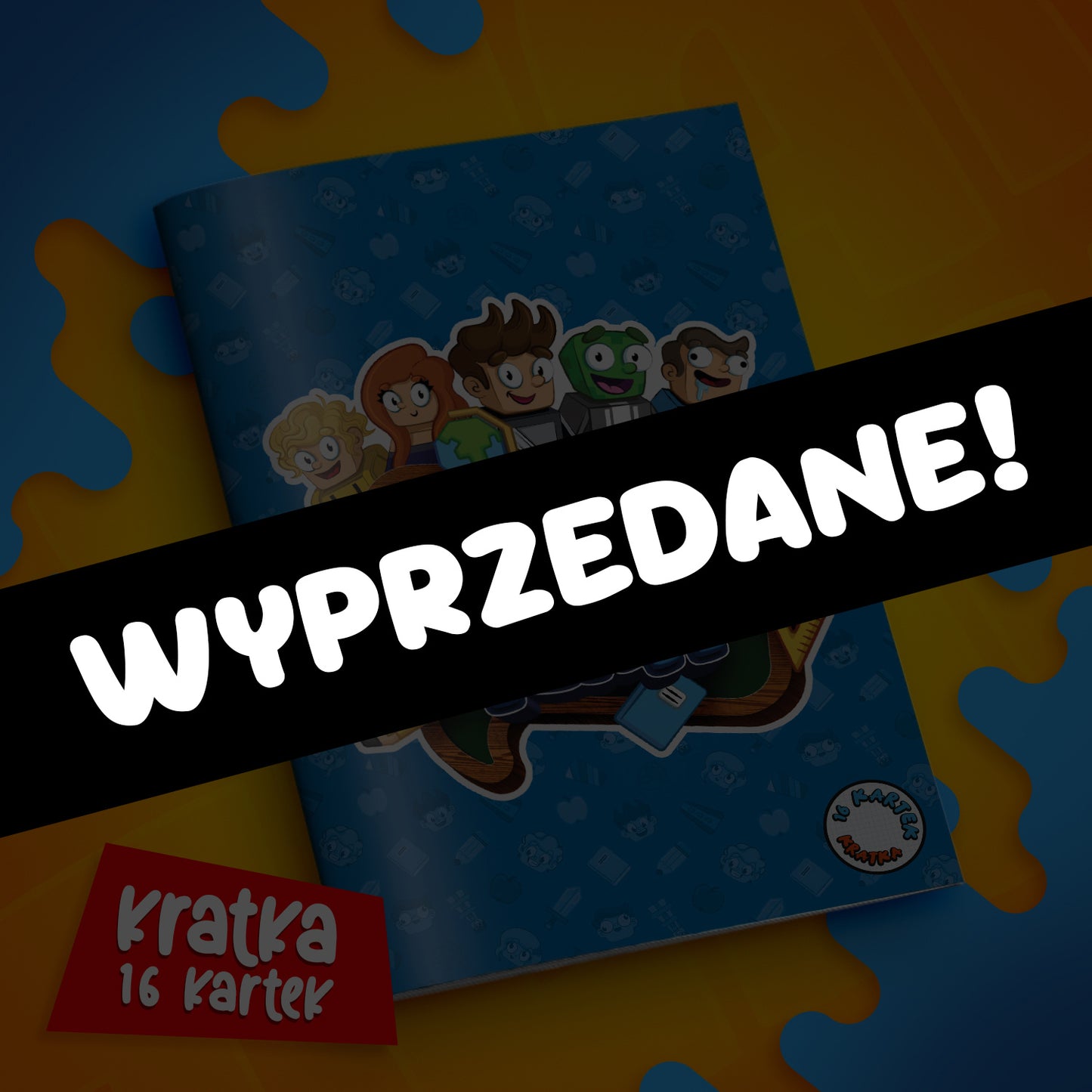 ZESZYT W KRATKĘ A5 - 16 KARTEK - EKIPA WOJAN TEAM - 2025