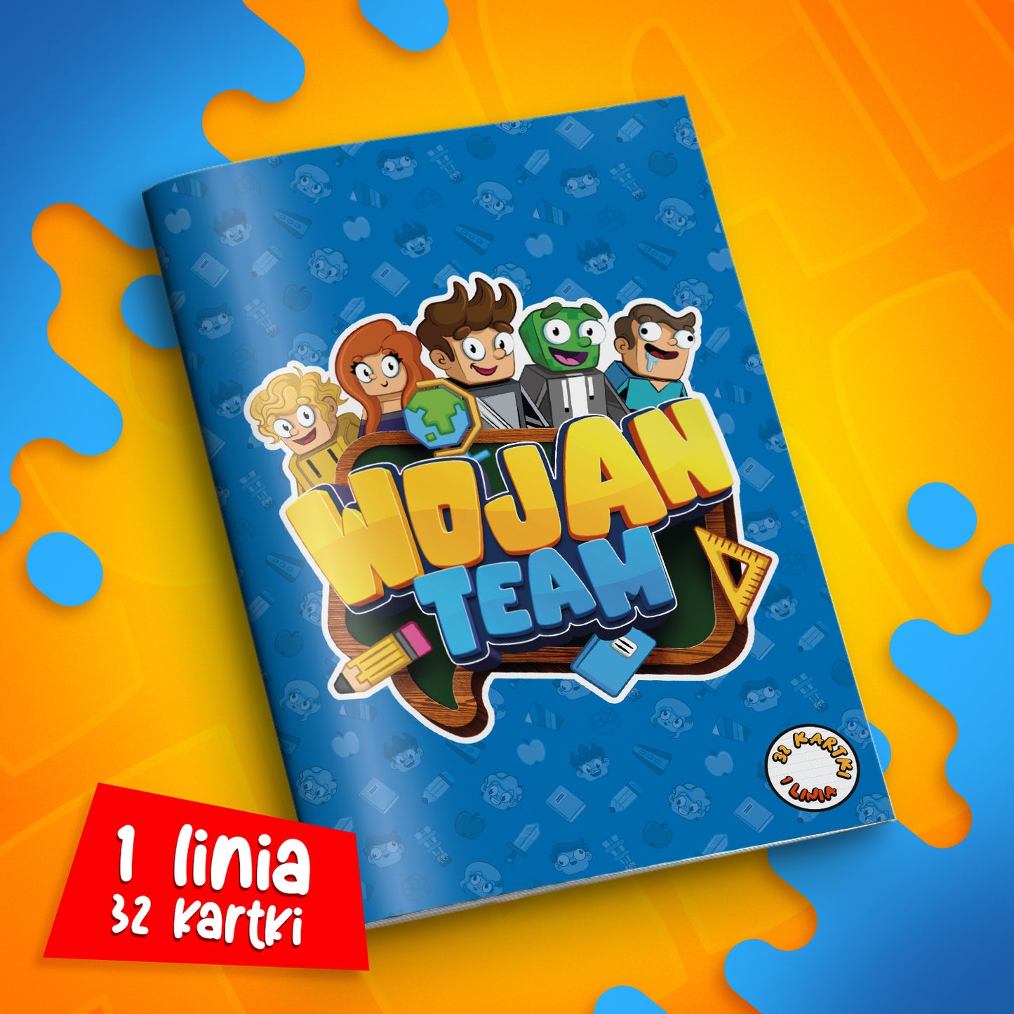 ZESZYT W SZEROKĄ LINIE A5 - 32 KARTKI - EKIPA WOJAN TEAM - 2025