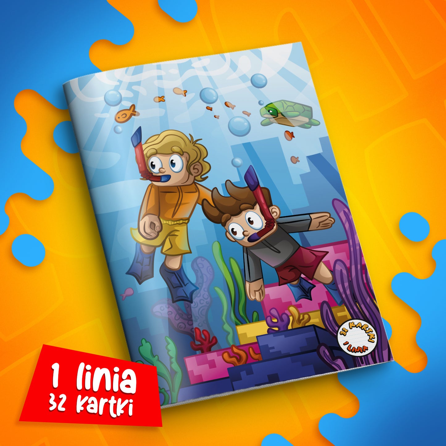 ZESZYT W SZEROKĄ LINIE A5 - 32 KARTKI - PODWODNE WOJANOWICE - 2025