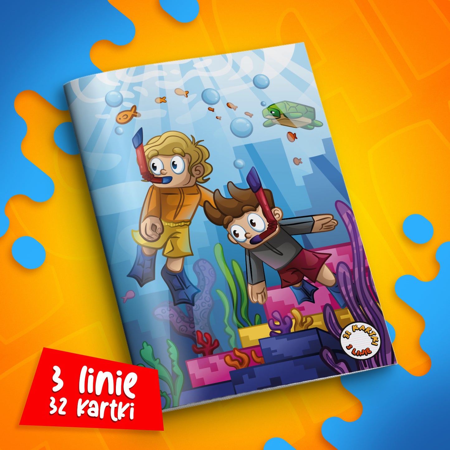 ZESZYT W 3 LINIE A5 - 32 KARTKI - PODWODNE WOJANOWICE - 2025