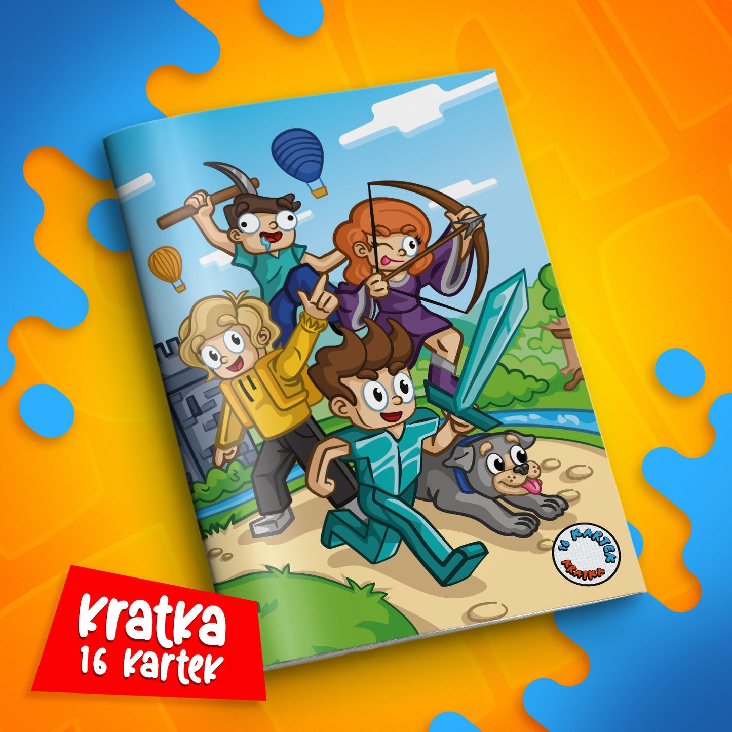 ZESZYT W KRATKĘ A5 - 16 KARTEK - ZAMEK WOJAN TEAM - 2025