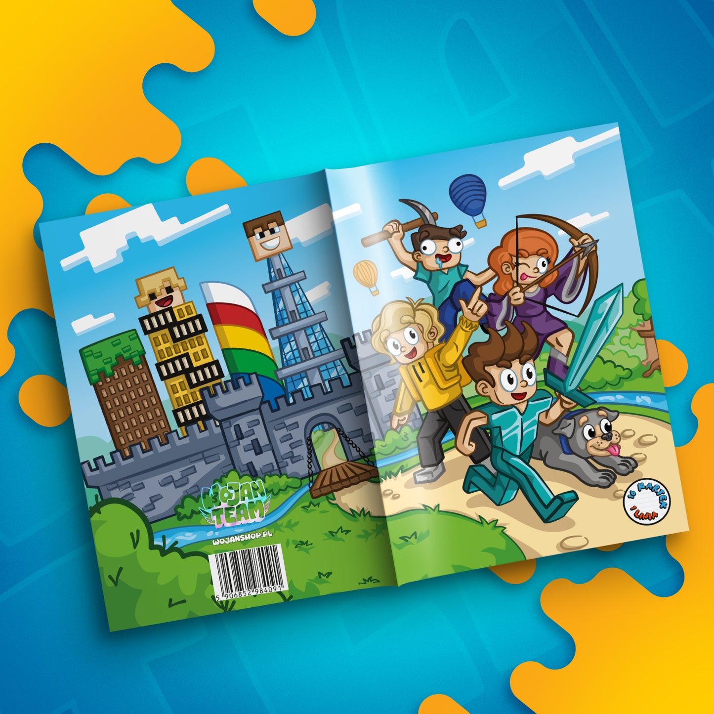 ZESZYT W SZEROKĄ LINIE A5 - 16 KARTEK - ZAMEK WOJAN TEAM - 2025